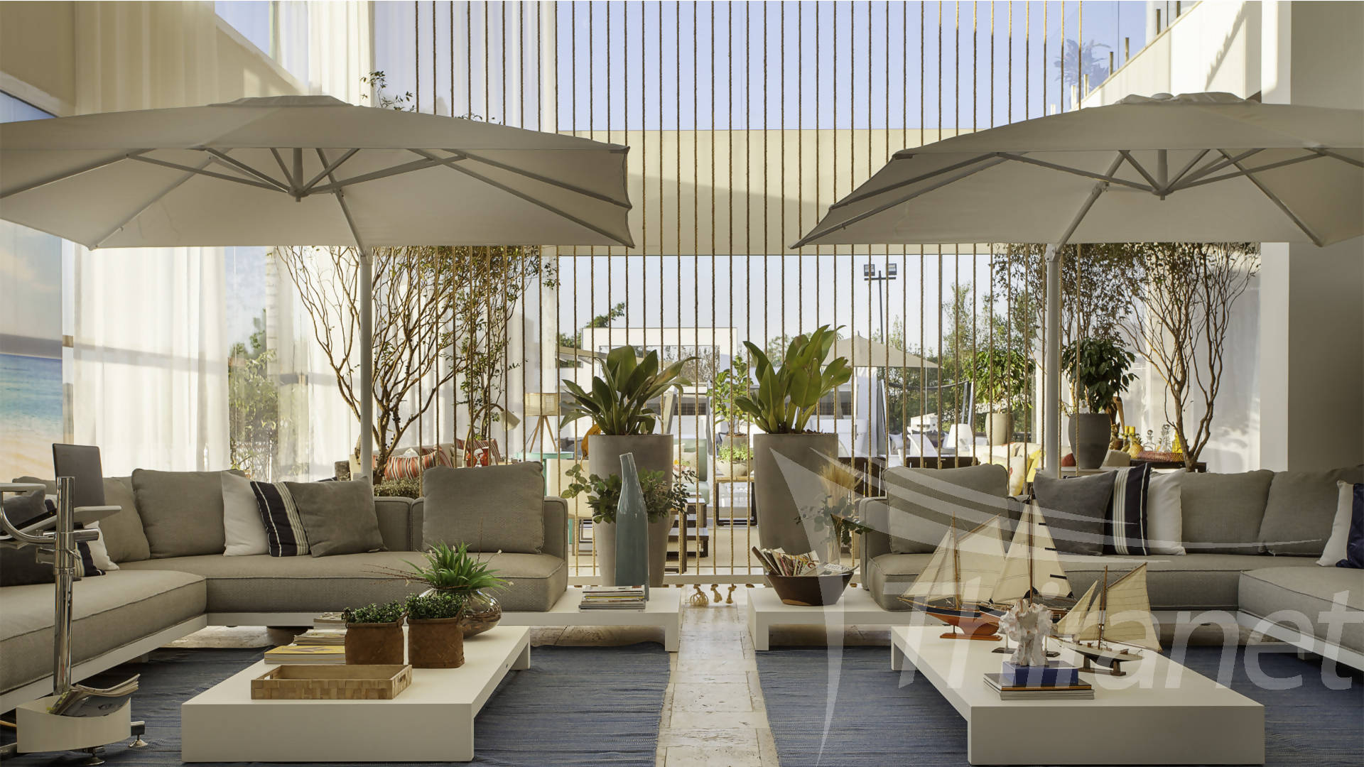 Ombrelone Lateral Quadrado de Alumínio Wupa 3,00 x 3,00m