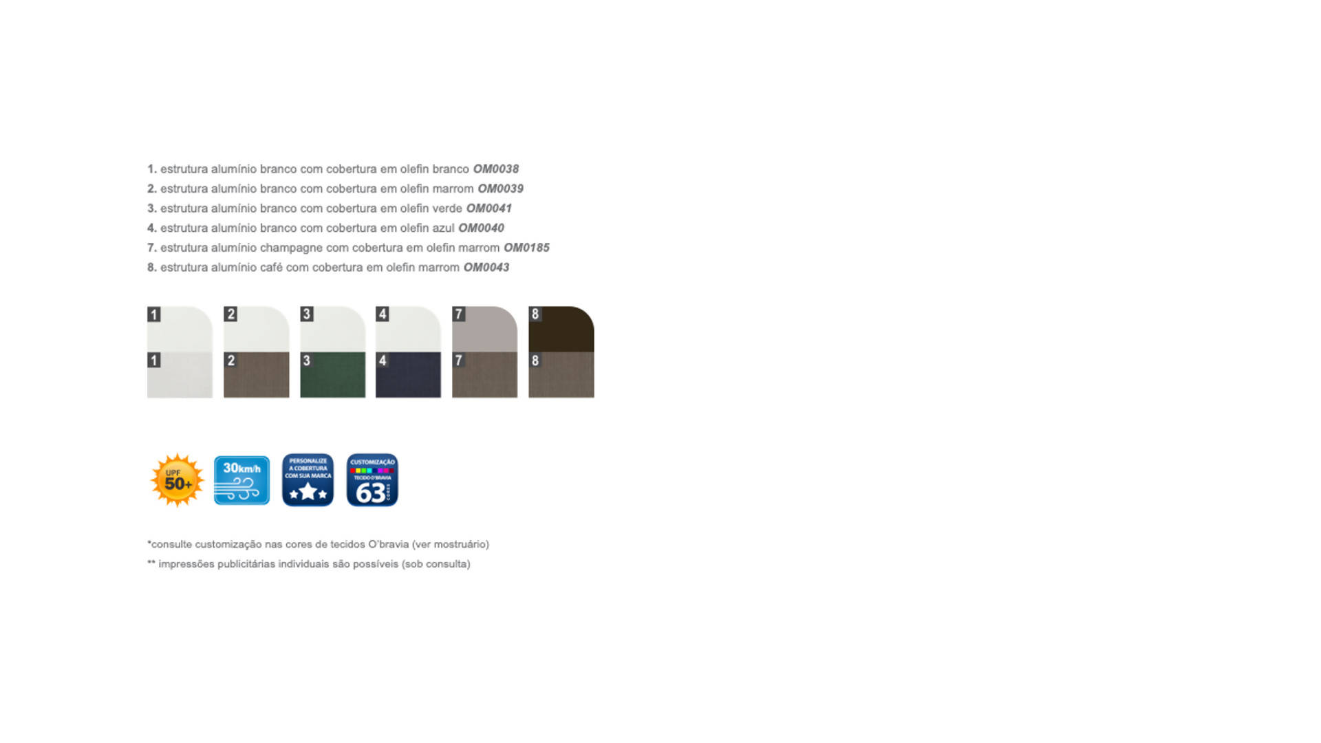 Ombrelone Lateral Quadrado de Alumínio Wupa 3,00 x 3,00m